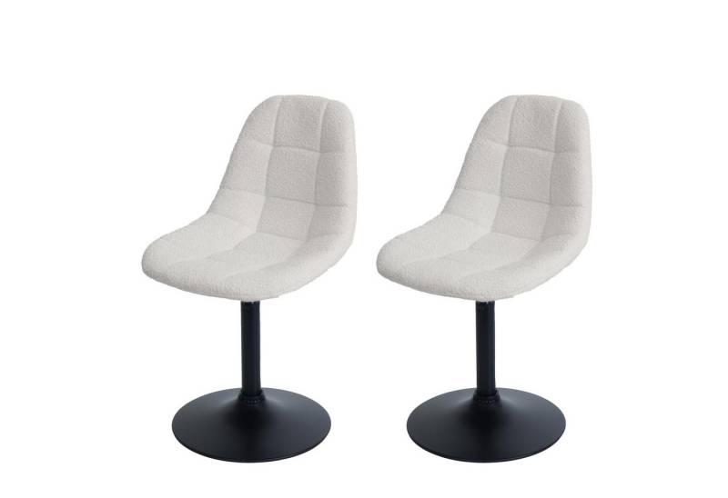 PROREGAL® Esszimmerstuhl 2er-Set Esszimmerstuhl HxBxT 83x47x43cm Stahl Stoff Bouclé Creme von PROREGAL®