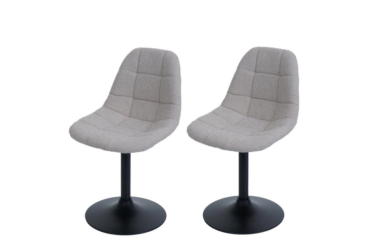 PROREGAL® Esszimmerstuhl 2er-Set Esszimmerstuhl HxBxT 83x47x43cm Stahl Stoff Bouclé Taupe von PROREGAL®