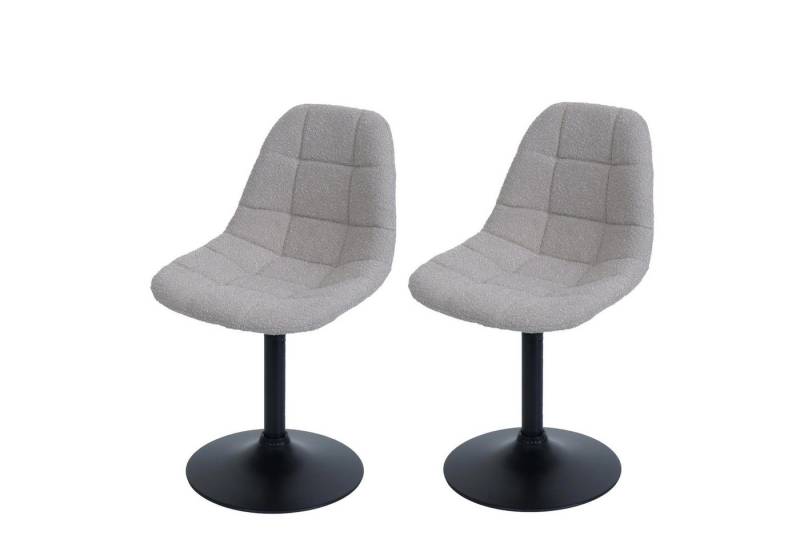 PROREGAL® Esszimmerstuhl 2er-Set Esszimmerstuhl HxBxT 83x47x43cm Stahl Stoff Bouclé Taupe von PROREGAL®