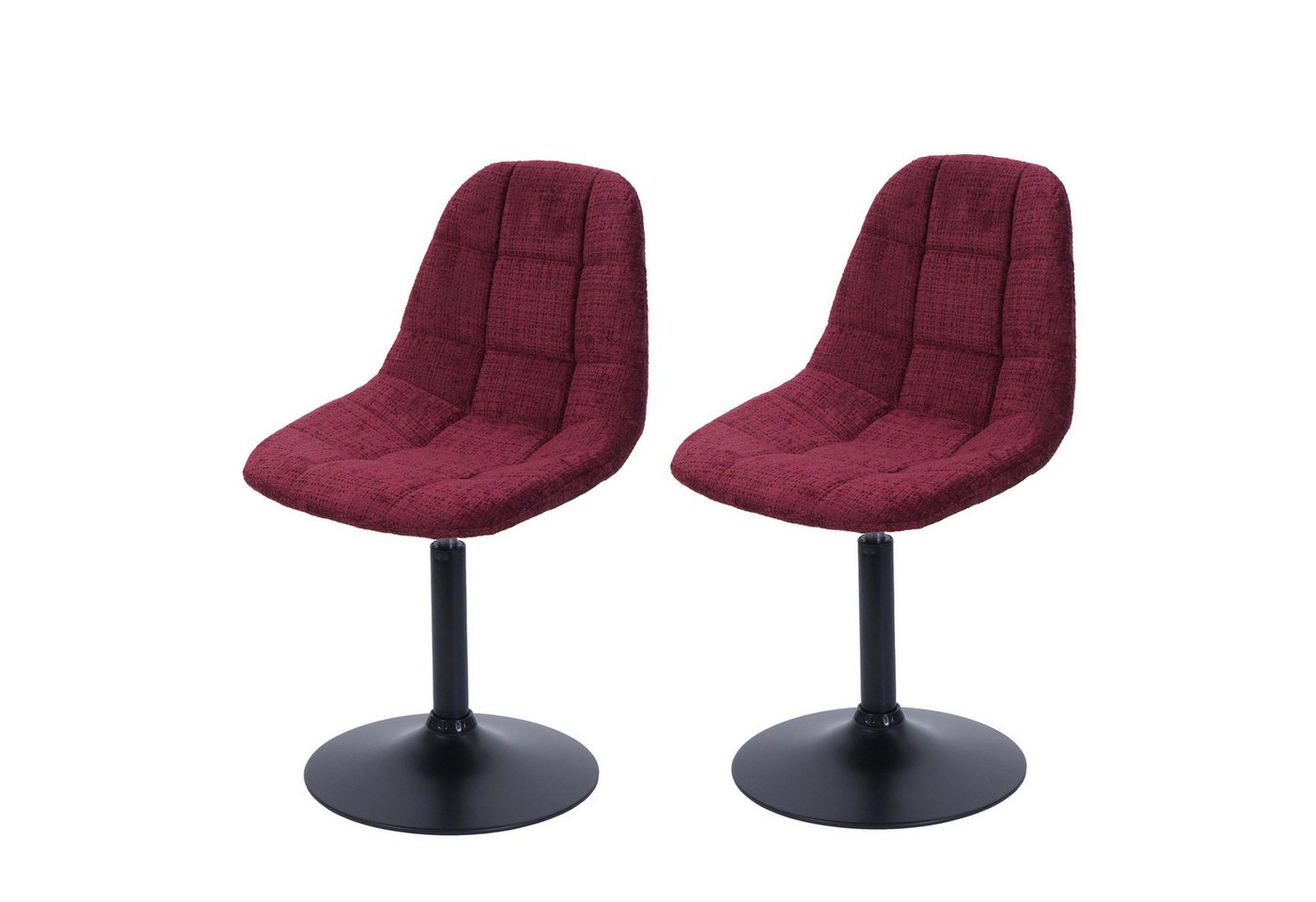 PROREGAL® Esszimmerstuhl 2er-Set Esszimmerstuhl HxBxT 83x47x43cm Stahl Stoff Chenille Bordeaux von PROREGAL®
