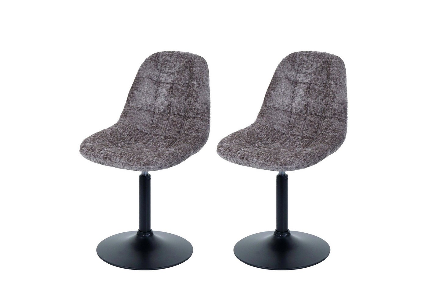 PROREGAL® Esszimmerstuhl 2er-Set Esszimmerstuhl HxBxT 83x47x43cm Stahl Stoff Chenille Braun von PROREGAL®