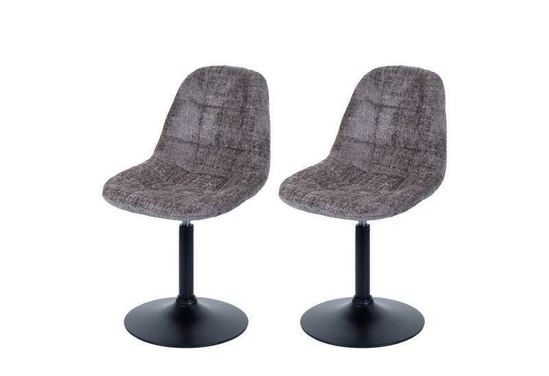 PROREGAL® Esszimmerstuhl 2er-Set Esszimmerstuhl HxBxT 83x47x43cm Stahl Stoff Chenille Braun von PROREGAL®