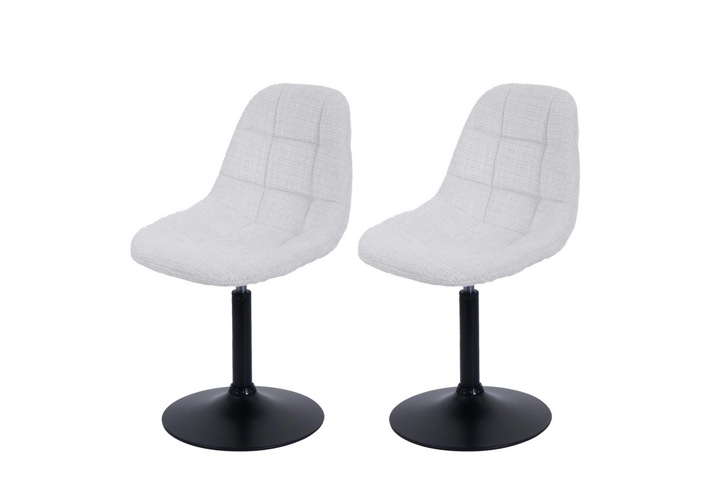 PROREGAL® Esszimmerstuhl 2er-Set Esszimmerstuhl HxBxT 83x47x43cm Stahl Stoff Chenille Creme von PROREGAL®