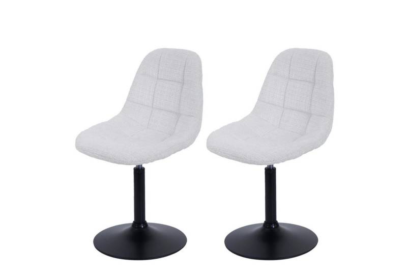 PROREGAL® Esszimmerstuhl 2er-Set Esszimmerstuhl HxBxT 83x47x43cm Stahl Stoff Chenille Creme von PROREGAL®