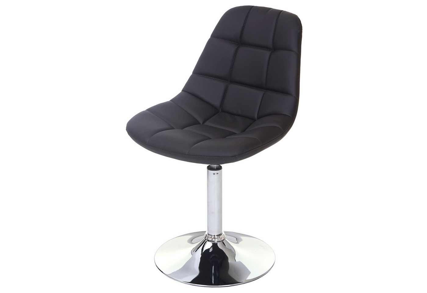 PROREGAL® Esszimmerstuhl 2er-Set Esszimmerstuhl HxBxT 84x47x50cm Chrom Kunstleder Braun von PROREGAL®