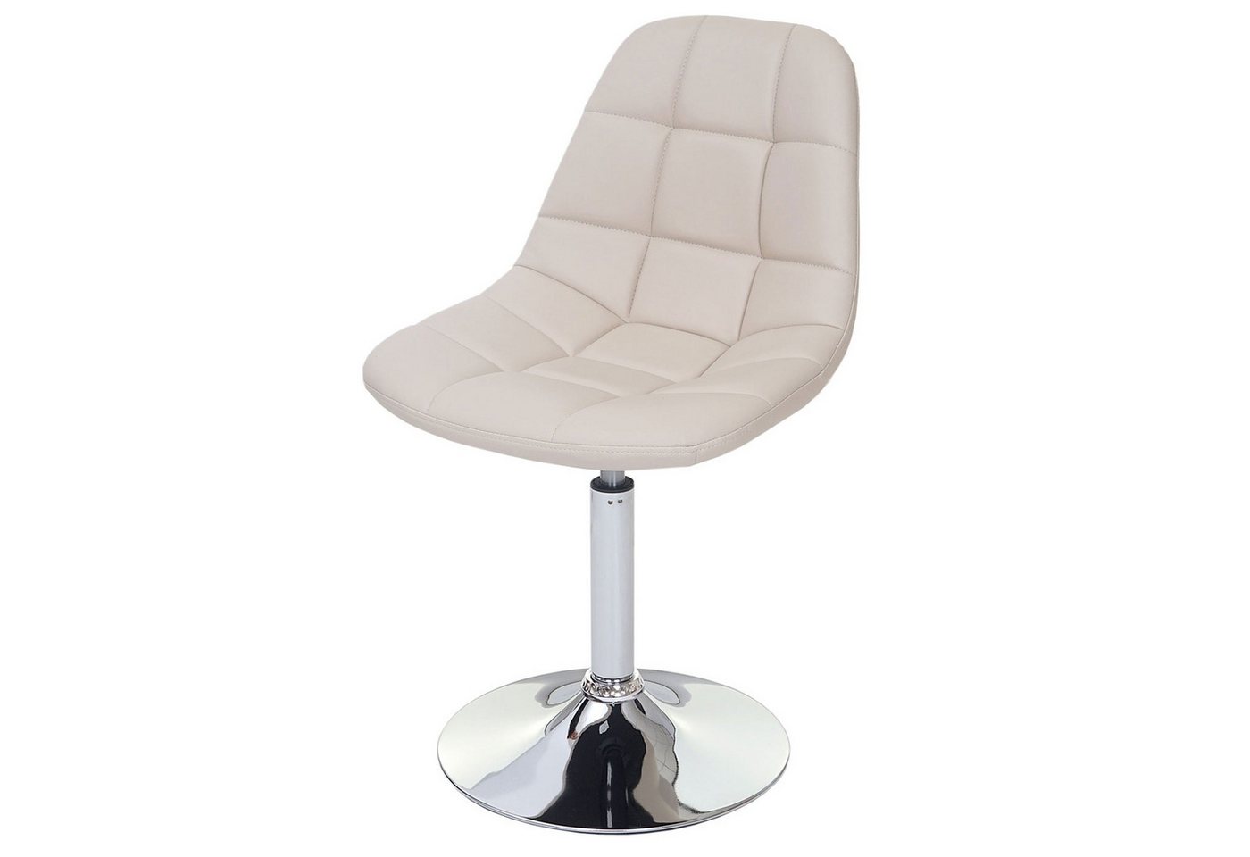 PROREGAL® Esszimmerstuhl 2er-Set Esszimmerstuhl HxBxT 84x47x50cm Chrom Kunstleder Creme von PROREGAL®