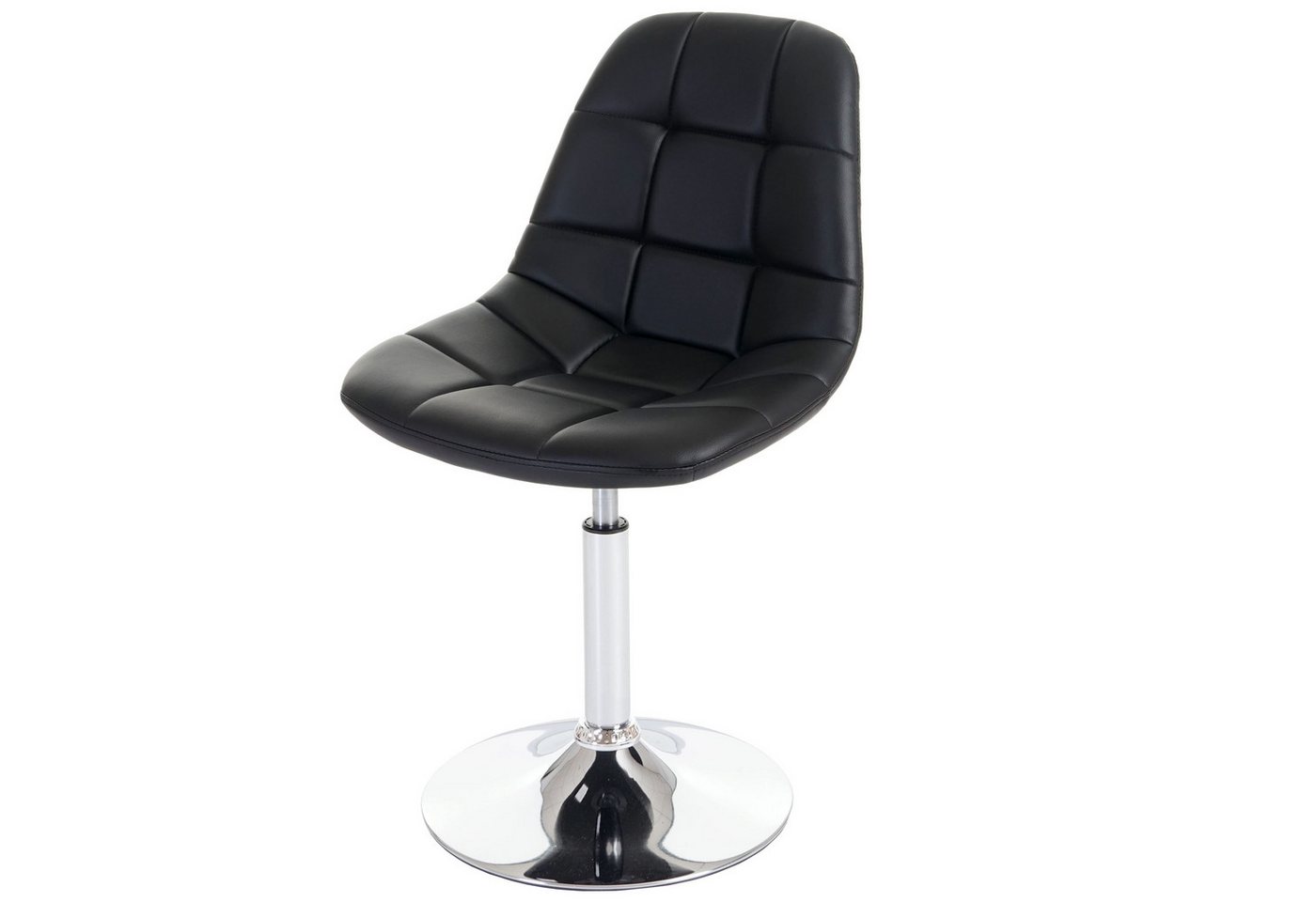PROREGAL® Esszimmerstuhl 2er-Set Esszimmerstuhl HxBxT 84x47x50cm Chrom Kunstleder Schwarz von PROREGAL®