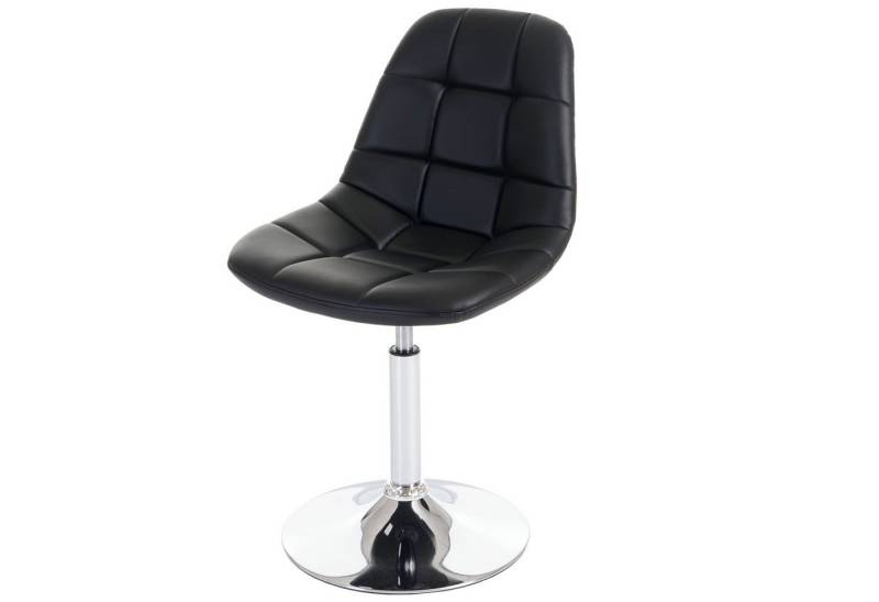 PROREGAL® Esszimmerstuhl 2er-Set Esszimmerstuhl HxBxT 84x47x50cm Chrom Kunstleder Schwarz von PROREGAL®