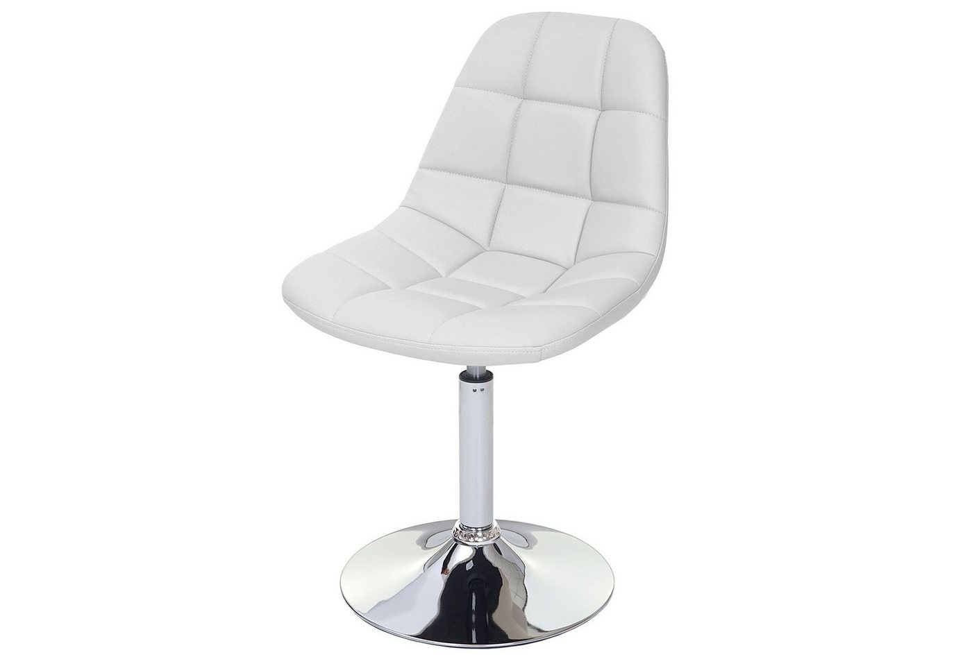 PROREGAL® Esszimmerstuhl 2er-Set Esszimmerstuhl HxBxT 84x47x50cm Chrom Kunstleder Weiß von PROREGAL®