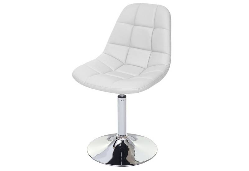 PROREGAL® Esszimmerstuhl 2er-Set Esszimmerstuhl HxBxT 84x47x50cm Chrom Kunstleder Weiß von PROREGAL®
