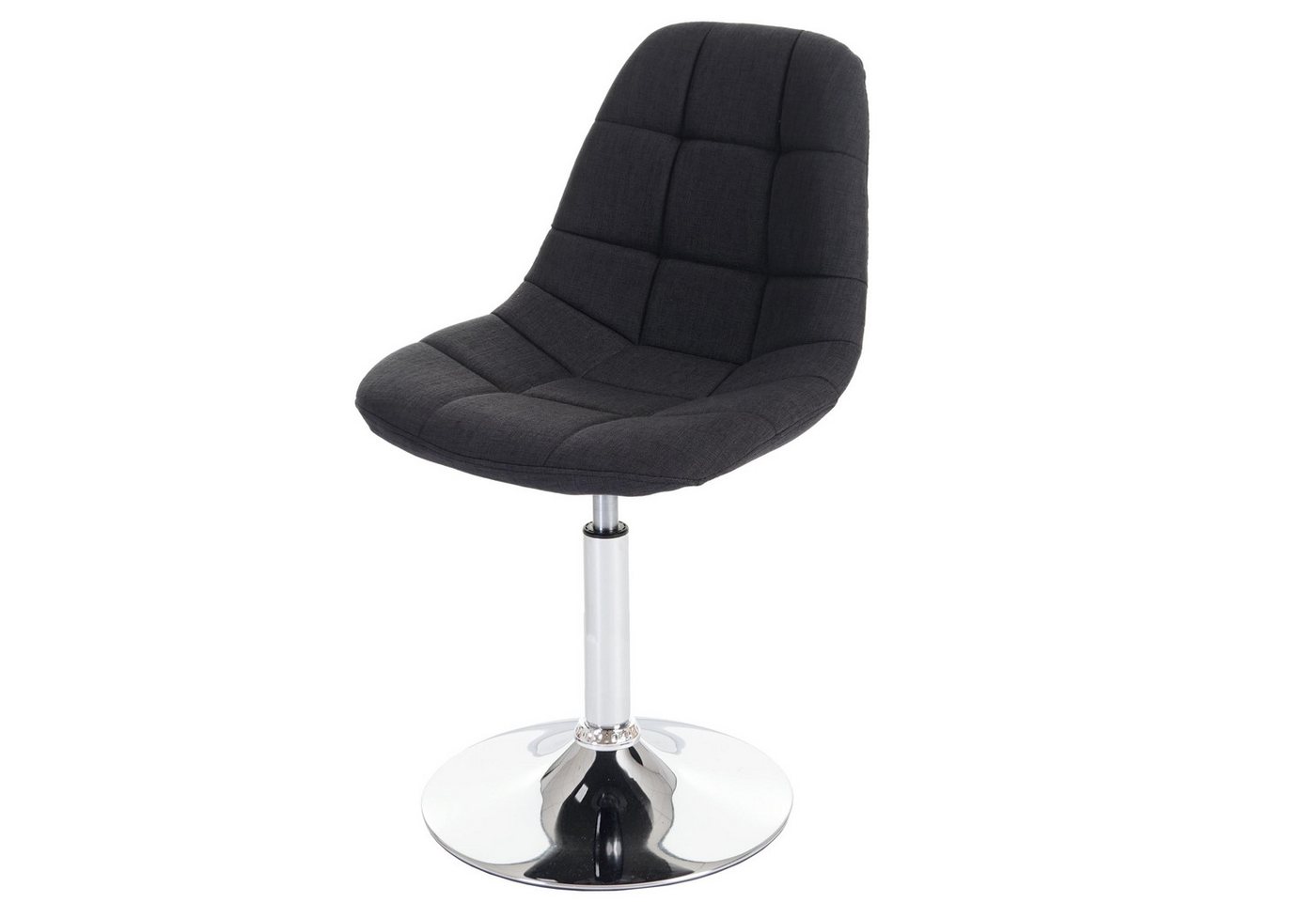 PROREGAL® Esszimmerstuhl 2er-Set Esszimmerstuhl HxBxT 84x47x50cm Chrom Textil Dunkelgrau von PROREGAL®