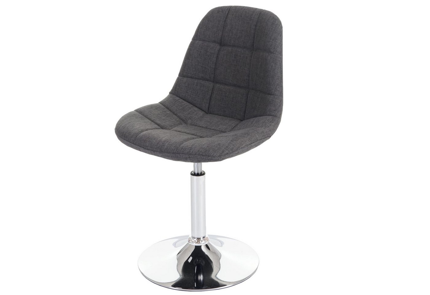 PROREGAL® Esszimmerstuhl 2er-Set Esszimmerstuhl HxBxT 84x47x50cm Chrom Textil Hellgrau von PROREGAL®