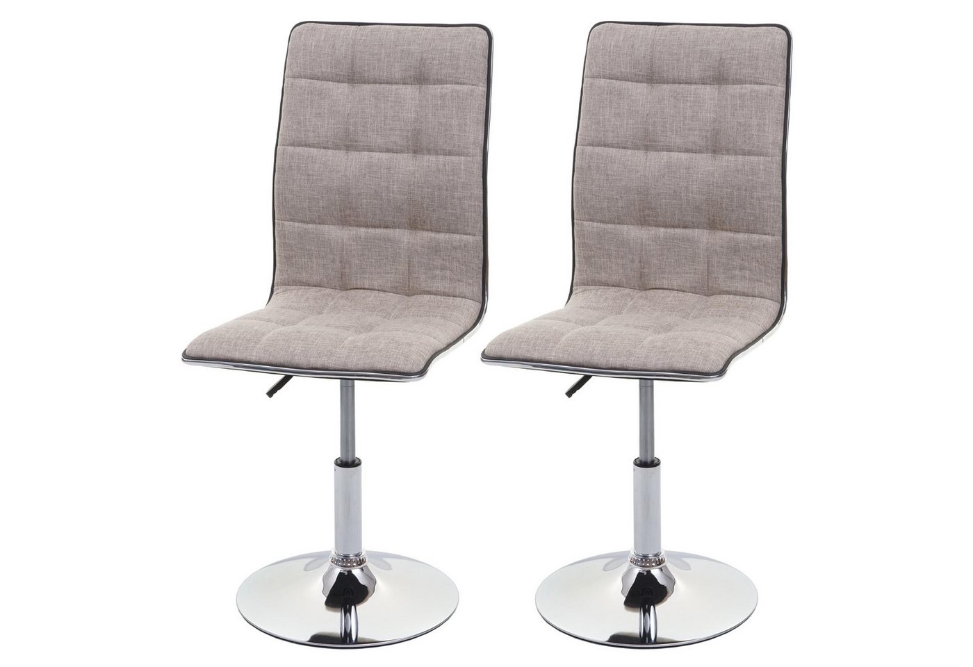 PROREGAL® Esszimmerstuhl 2x Esszimmerstuhl HxBxT 103x43x54cm Sitzhöhe 41cm Stoff Creme-Grau von PROREGAL®