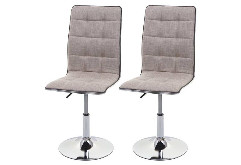 PROREGAL® Esszimmerstuhl 2x Esszimmerstuhl HxBxT 103x43x54cm Sitzhöhe 41cm Stoff Creme-Grau von PROREGAL®