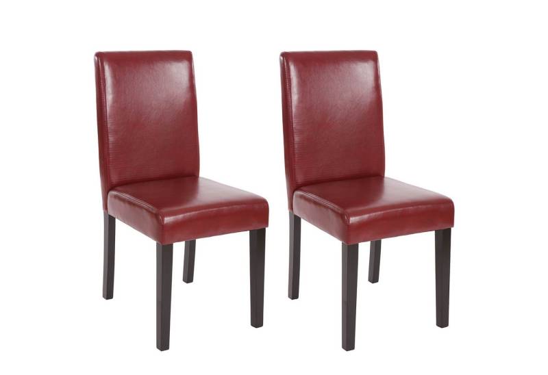PROREGAL® Esszimmerstuhl 2x Esszimmerstuhl Stuhl Küchenstuhl 90x43x56cm Kunstleder Rot-Braun von PROREGAL®