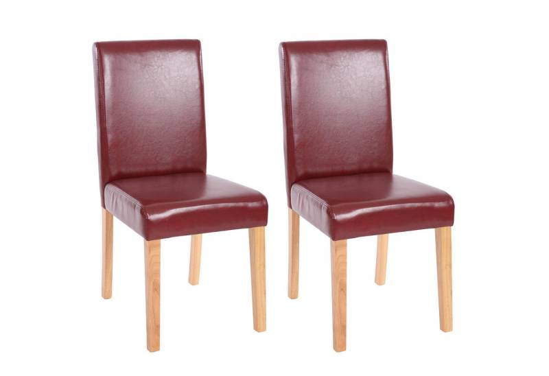 PROREGAL® Esszimmerstuhl 2x Esszimmerstuhl Stuhl Küchenstuhl 90x43x56cm Kunstleder Rot-Braun von PROREGAL®