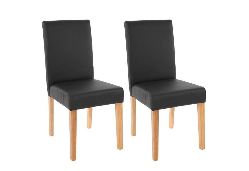 PROREGAL® Esszimmerstuhl 2x Esszimmerstuhl Stuhl Küchenstuhl 90x43x56cm Kunstleder Schwarz matt von PROREGAL®