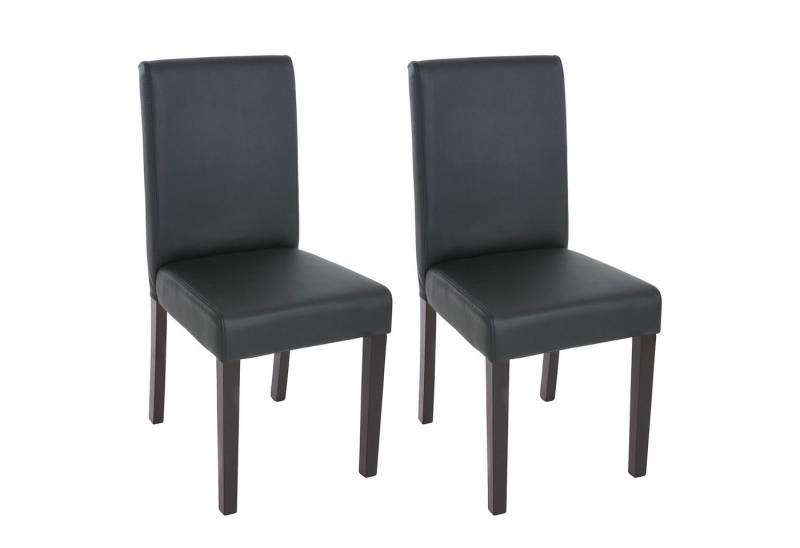 PROREGAL® Esszimmerstuhl 2x Esszimmerstuhl Stuhl Küchenstuhl 90x43x56cm Kunstleder Schwarz matt von PROREGAL®