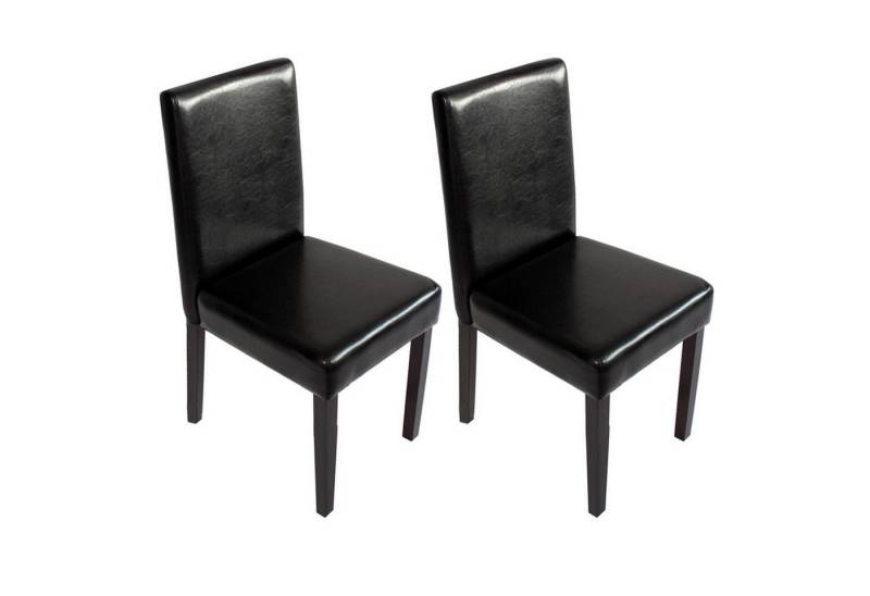 PROREGAL® Esszimmerstuhl 2x Esszimmerstuhl Stuhl Küchenstuhl 90x43x56cm Kunstleder Schwarz von PROREGAL®