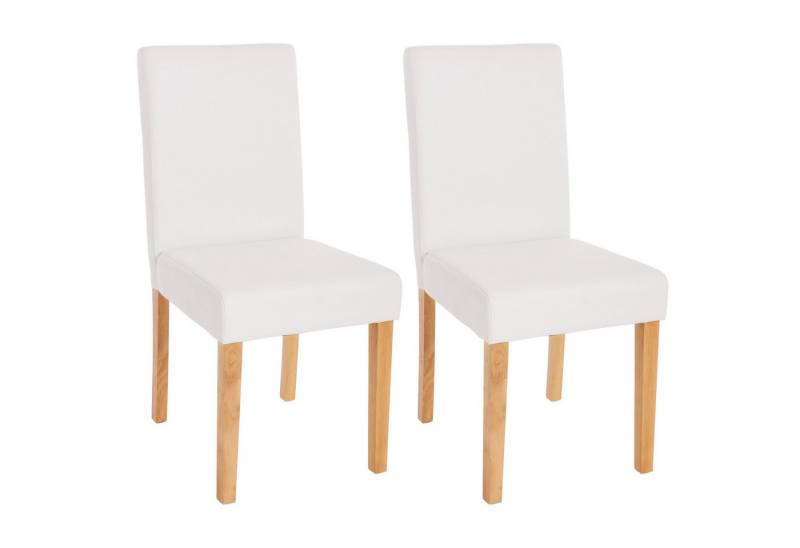 PROREGAL® Esszimmerstuhl 2x Esszimmerstuhl Stuhl Küchenstuhl 90x43x56cm Kunstleder Weiß matt von PROREGAL®