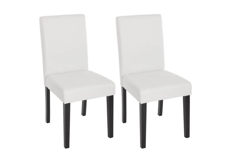 PROREGAL® Esszimmerstuhl 2x Esszimmerstuhl Stuhl Küchenstuhl 90x43x56cm Kunstleder Weiß matt von PROREGAL®