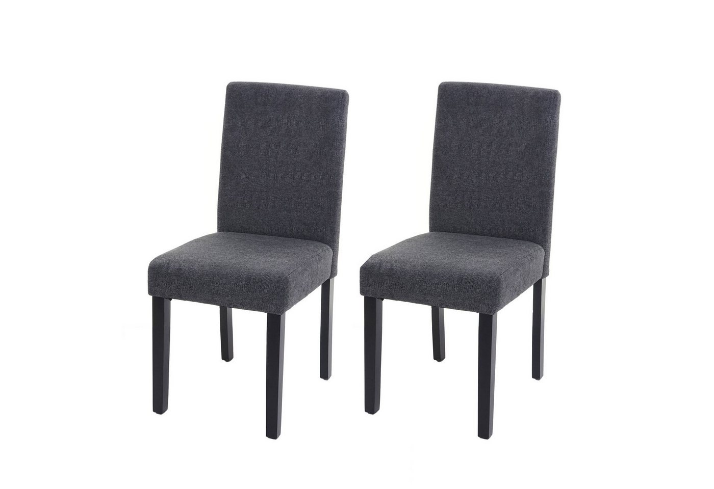 PROREGAL® Esszimmerstuhl 2x Esszimmerstuhl Stuhl Küchenstuhl 90x43x56cm Textil Anthrazitgrau von PROREGAL®