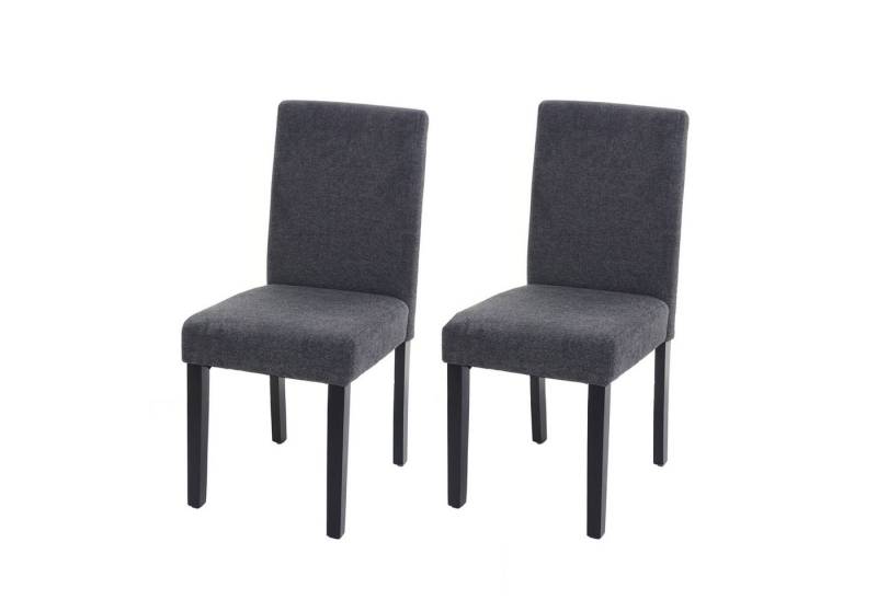 PROREGAL® Esszimmerstuhl 2x Esszimmerstuhl Stuhl Küchenstuhl 90x43x56cm Textil Anthrazitgrau von PROREGAL®