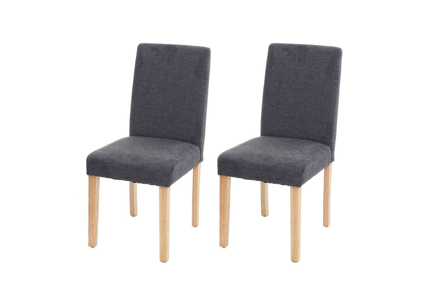 PROREGAL® Esszimmerstuhl 2x Esszimmerstuhl Stuhl Küchenstuhl 90x43x56cm Textil Anthrazitgrau von PROREGAL®