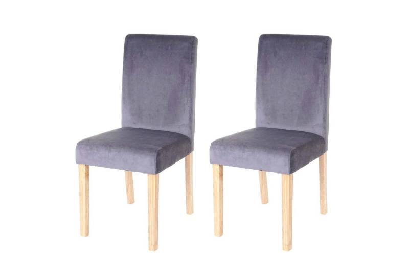 PROREGAL® Esszimmerstuhl 2x Esszimmerstuhl Stuhl Küchenstuhl HxBxT 90x43x56cm Samt Grau von PROREGAL®