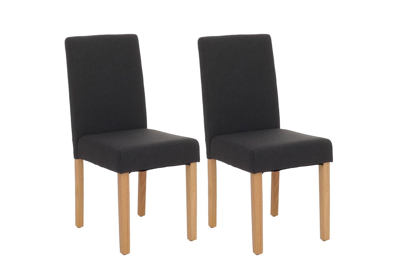 PROREGAL® Esszimmerstuhl 2x Esszimmerstuhl Stuhl Küchenstuhl HxBxT 90x43x56cm Textil Schwarz von PROREGAL®