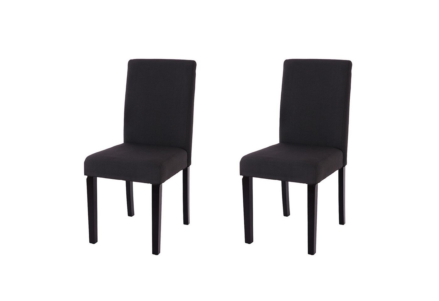 PROREGAL® Esszimmerstuhl 2x Esszimmerstuhl Stuhl Küchenstuhl HxBxT 90x43x56cm Textil Schwarz von PROREGAL®
