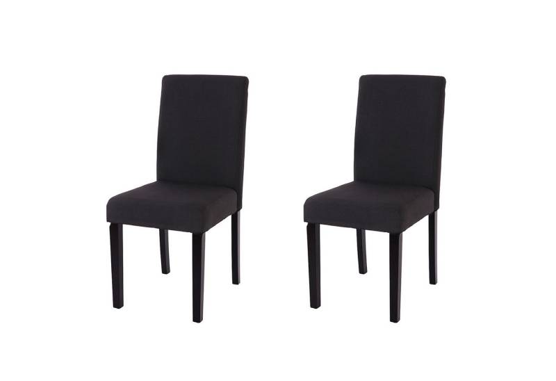 PROREGAL® Esszimmerstuhl 2x Esszimmerstuhl Stuhl Küchenstuhl HxBxT 90x43x56cm Textil Schwarz von PROREGAL®