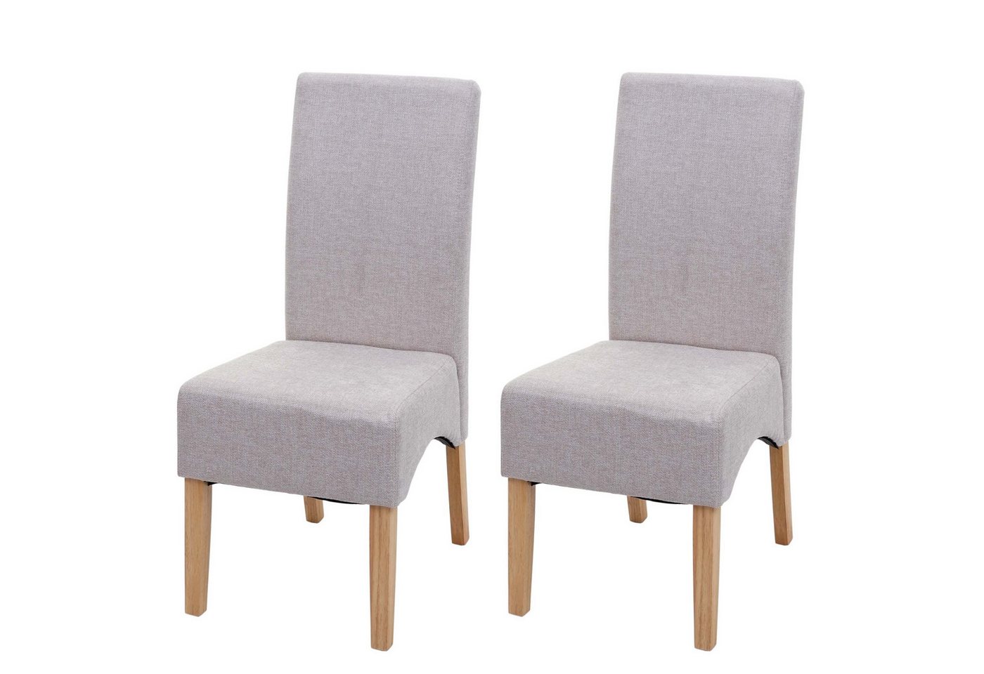 PROREGAL® Esszimmerstuhl 2x Esszimmerstuhl gepolstert 100x44x56cm Stoff Creme Beige helle Beine von PROREGAL®