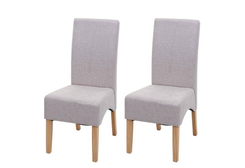 PROREGAL® Esszimmerstuhl 2x Esszimmerstuhl gepolstert 100x44x56cm Stoff Creme Beige helle Beine von PROREGAL®