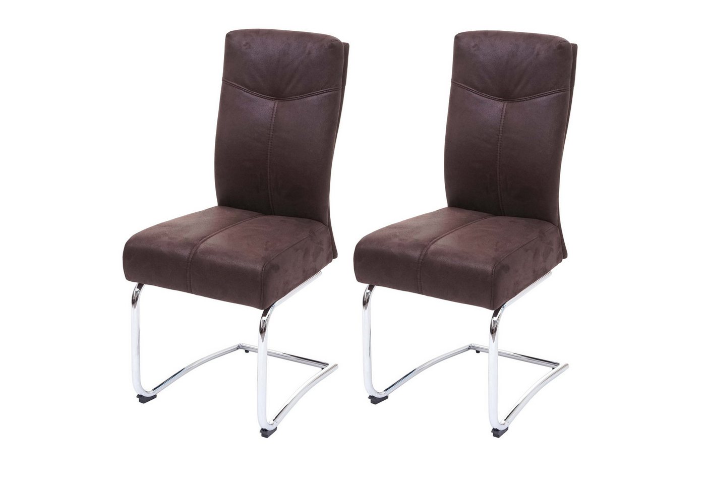 PROREGAL® Esszimmerstuhl 2x Esszimmerstuhl gepolstert 105x46x60cm Textil Wildleder-Optik Braun von PROREGAL®