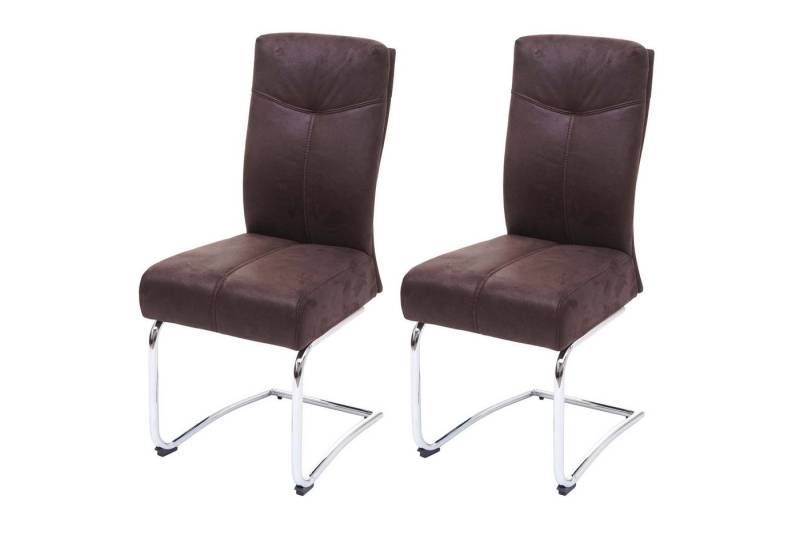 PROREGAL® Esszimmerstuhl 2x Esszimmerstuhl gepolstert 105x46x60cm Textil Wildleder-Optik Braun von PROREGAL®