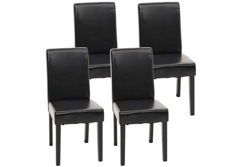 PROREGAL® Esszimmerstuhl 4x Esszimmerstuhl Küchenstuhl 90x43x56cm Kunstleder Schwarz von PROREGAL®