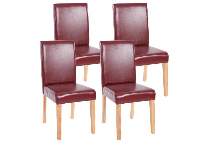 PROREGAL® Esszimmerstuhl 4x Esszimmerstuhl Küchenstuhl HxBxT 90x43x56cm Kunstleder Rot-Braun von PROREGAL®