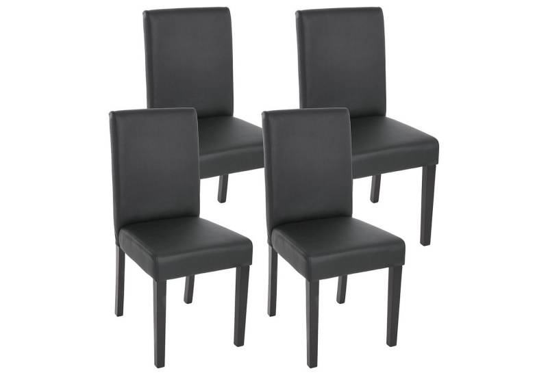 PROREGAL® Esszimmerstuhl 4x Esszimmerstuhl Küchenstuhl HxBxT 90x43x56cm Kunstleder Schwarz matt von PROREGAL®