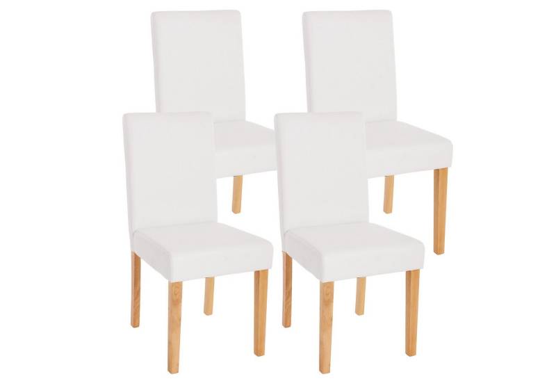 PROREGAL® Esszimmerstuhl 4x Esszimmerstuhl Küchenstuhl HxBxT 90x43x56cm Kunstleder Weiß matt von PROREGAL®