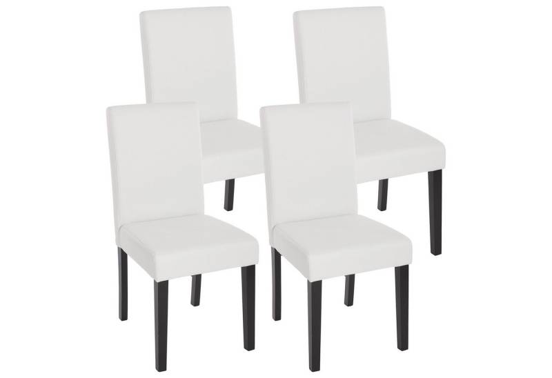 PROREGAL® Esszimmerstuhl 4x Esszimmerstuhl Küchenstuhl HxBxT 90x43x56cm Kunstleder Weiß matt von PROREGAL®
