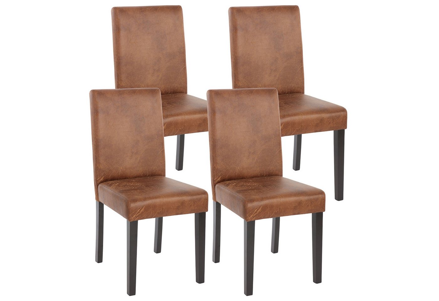 PROREGAL® Esszimmerstuhl 4x Esszimmerstuhl Küchenstuhl HxBxT 90x43x56cm Textil Wildlederimitat von PROREGAL®
