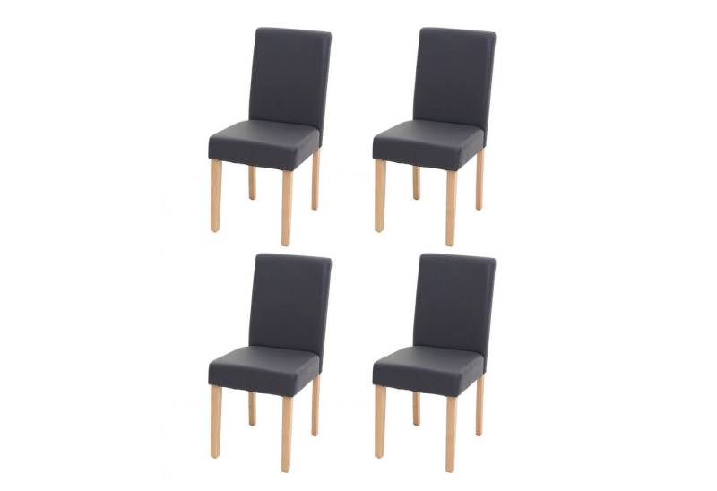 PROREGAL® Esszimmerstuhl 4x Esszimmerstuhl Stuhl Küchenstuhl 90x43x56cm Kunstleder Grau matt von PROREGAL®