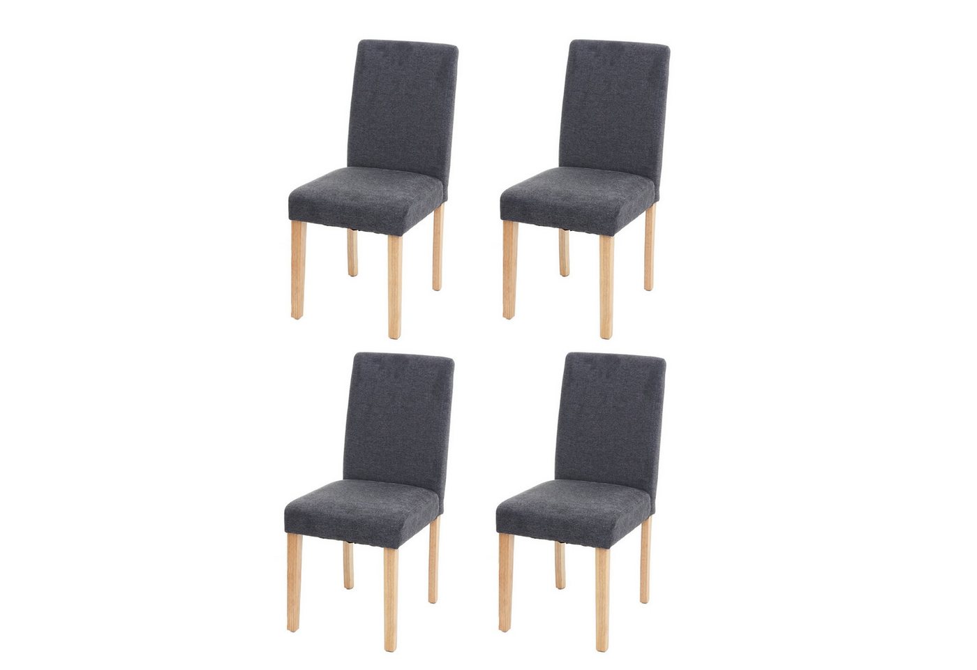 PROREGAL® Esszimmerstuhl 4x Esszimmerstuhl Stuhl Küchenstuhl 90x43x56cm Textil Anthrazitgrau von PROREGAL®