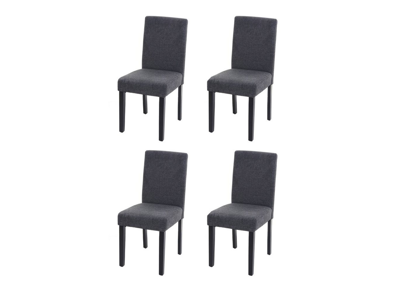 PROREGAL® Esszimmerstuhl 4x Esszimmerstuhl Stuhl Küchenstuhl 90x43x56cm Textil Anthrazitgrau von PROREGAL®