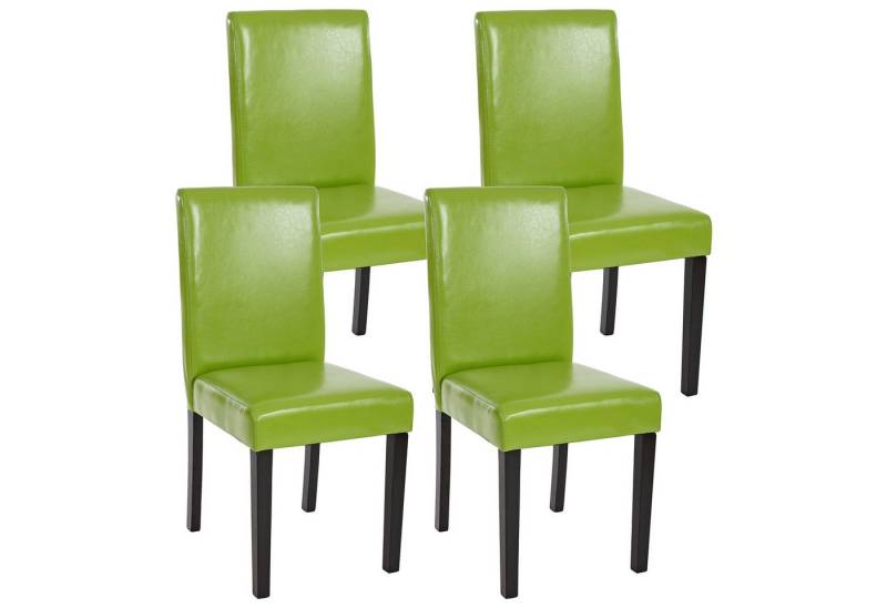 PROREGAL® Esszimmerstuhl 4x Esszimmerstuhl Stuhl Küchenstuhl HxBxT 90x43x56cm Kunstleder Grün von PROREGAL®