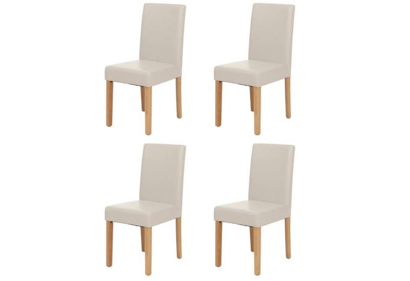 PROREGAL® Esszimmerstuhl 4x Esszimmerstuhl Stuhl Küchenstuhl HxBxT 90x43x56cm Kunstleder Weiß von PROREGAL®