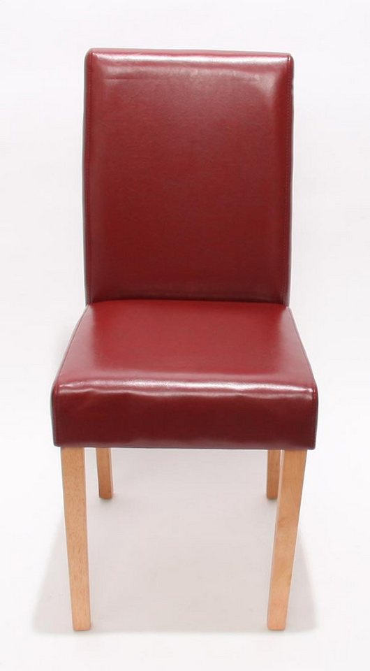 PROREGAL® Esszimmerstuhl 4x Esszimmerstuhl Stuhl Küchenstuhl HxBxT 90x43x56cm Leder Rot von PROREGAL®