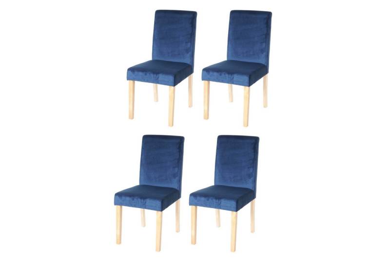PROREGAL® Esszimmerstuhl 4x Esszimmerstuhl Stuhl Küchenstuhl HxBxT 90x43x56cm Samt petrol-Blau von PROREGAL®