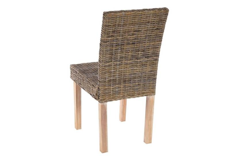 PROREGAL® Esszimmerstuhl 6x Esszimmerstuhl 89x43x56cm Kubu-Rattan Korbstuhl Stuhl Küchenstuhl von PROREGAL®